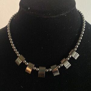 Elegant Hematite Religious  Necklace Reversable to just hematite